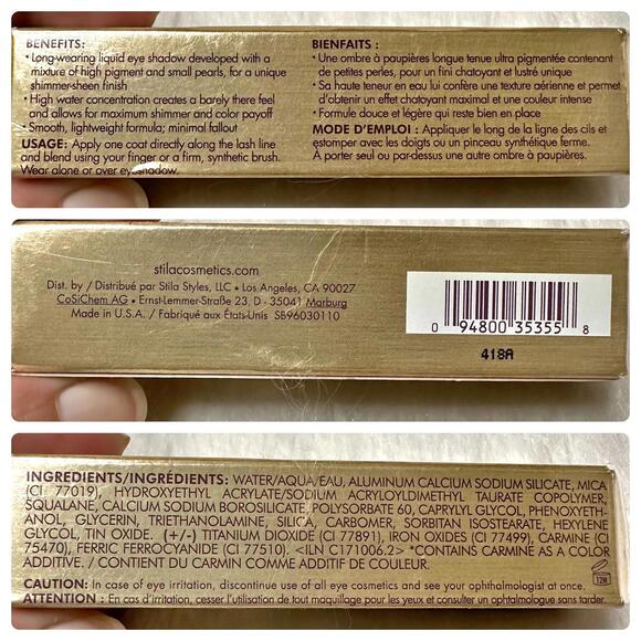 NIB Stila Shimmer & Glow Liquid Eyeshadow in Twig Full Size 4.5ml - Picture 12 of 12